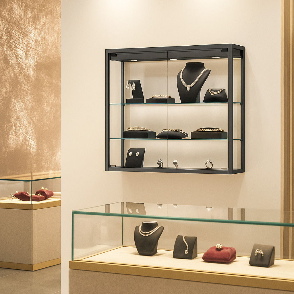 Hängevitrine mit Beleuchtung