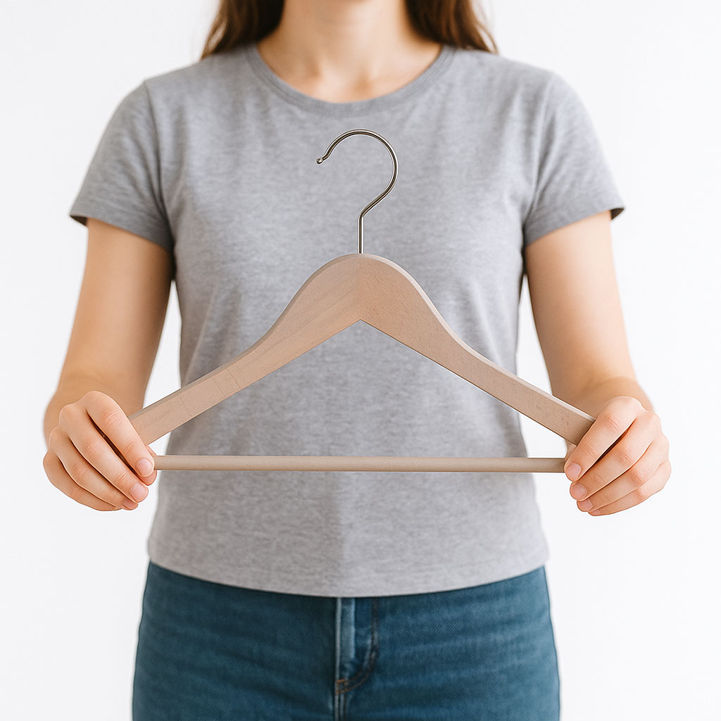 Holz-Kleiderbügel mit Steg