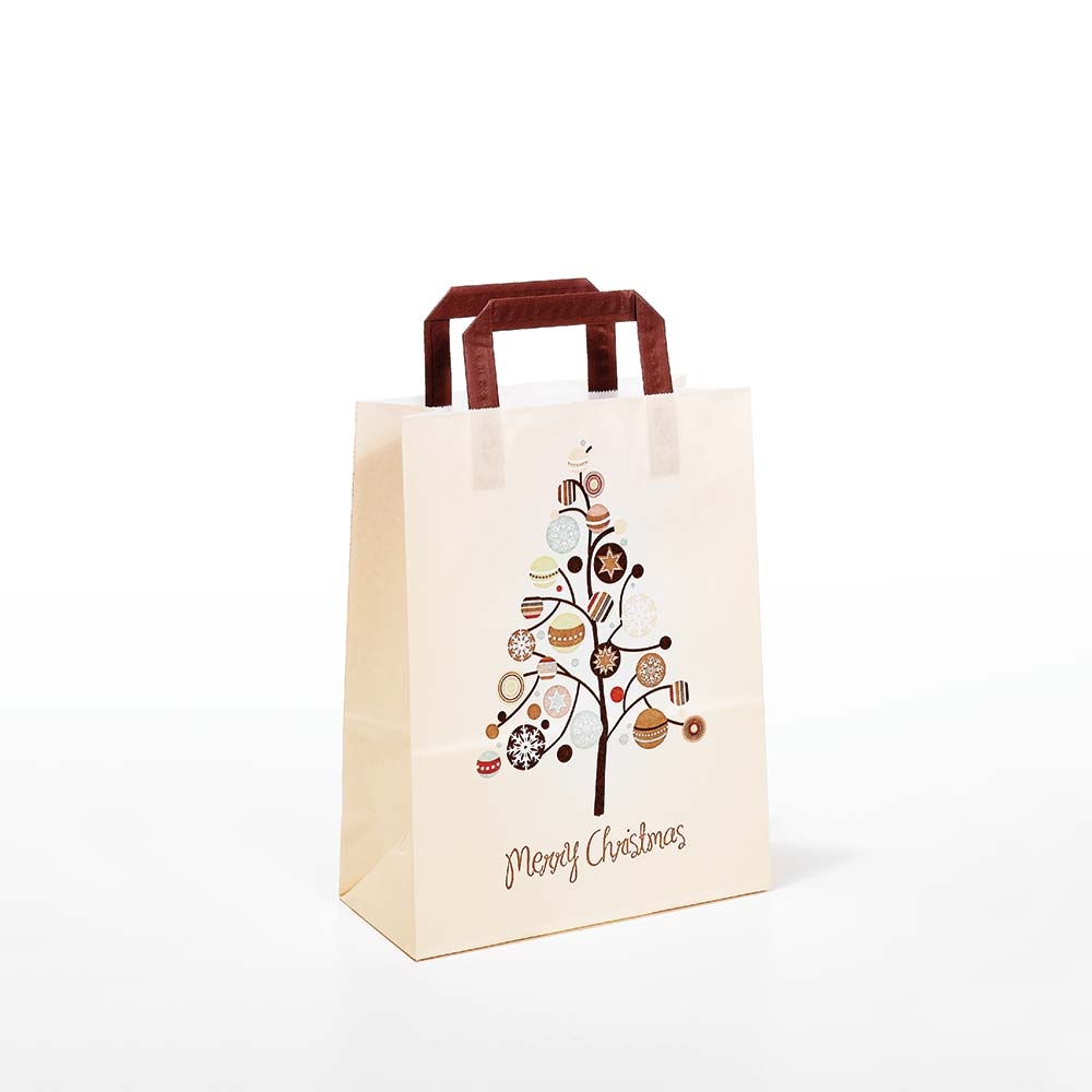 Papiertragetasche Weihnacht weiß grau rot 22+10x36cm 250St Papiertragetasche Weihnacht weiß grau rot 22+10x36cm 250St