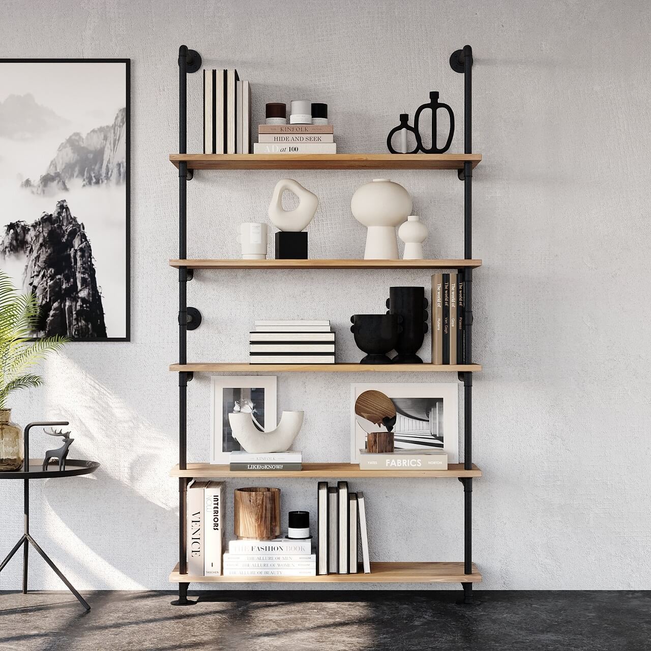 Regalsystem mit 5 Fachböden Regalsystem mit 5 Fachböden