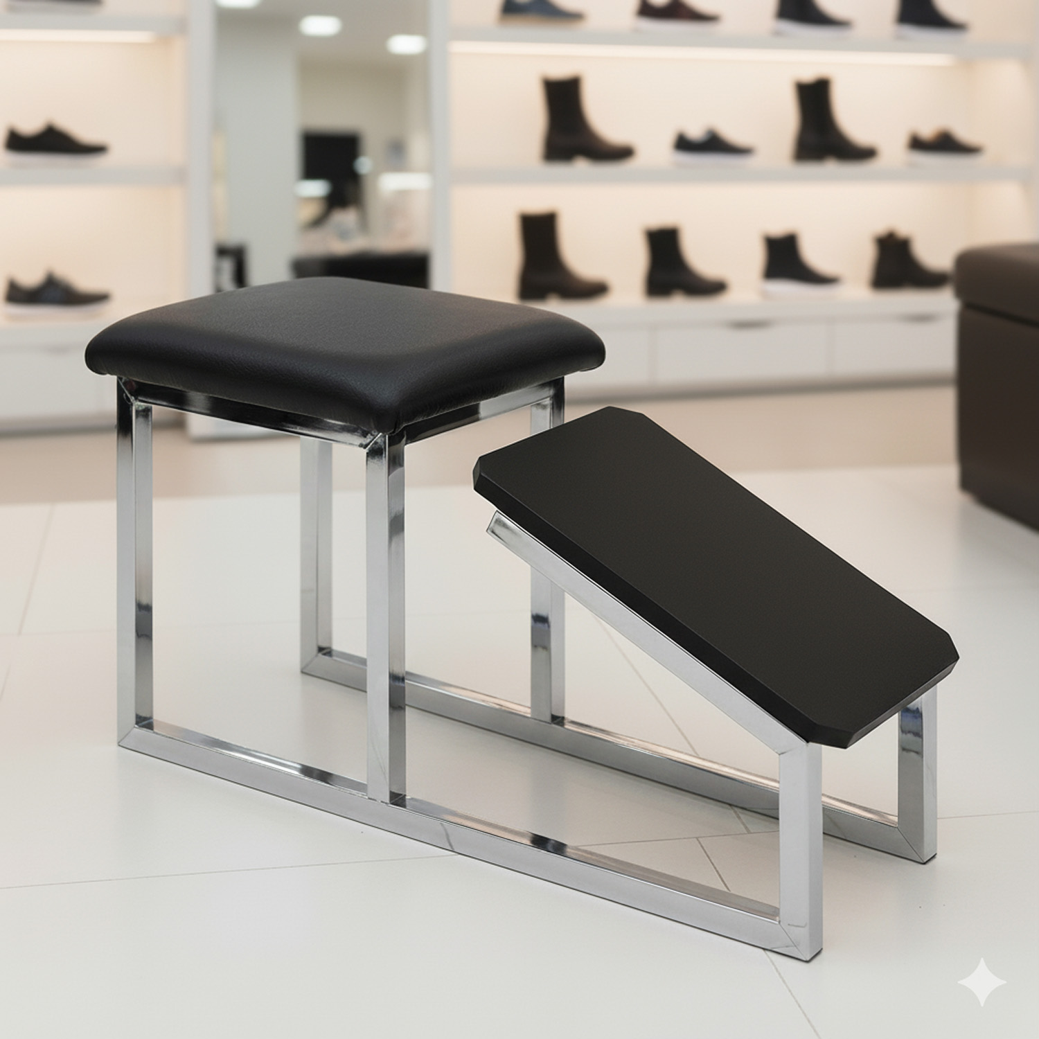 Schuh-Anprobe-Hocker