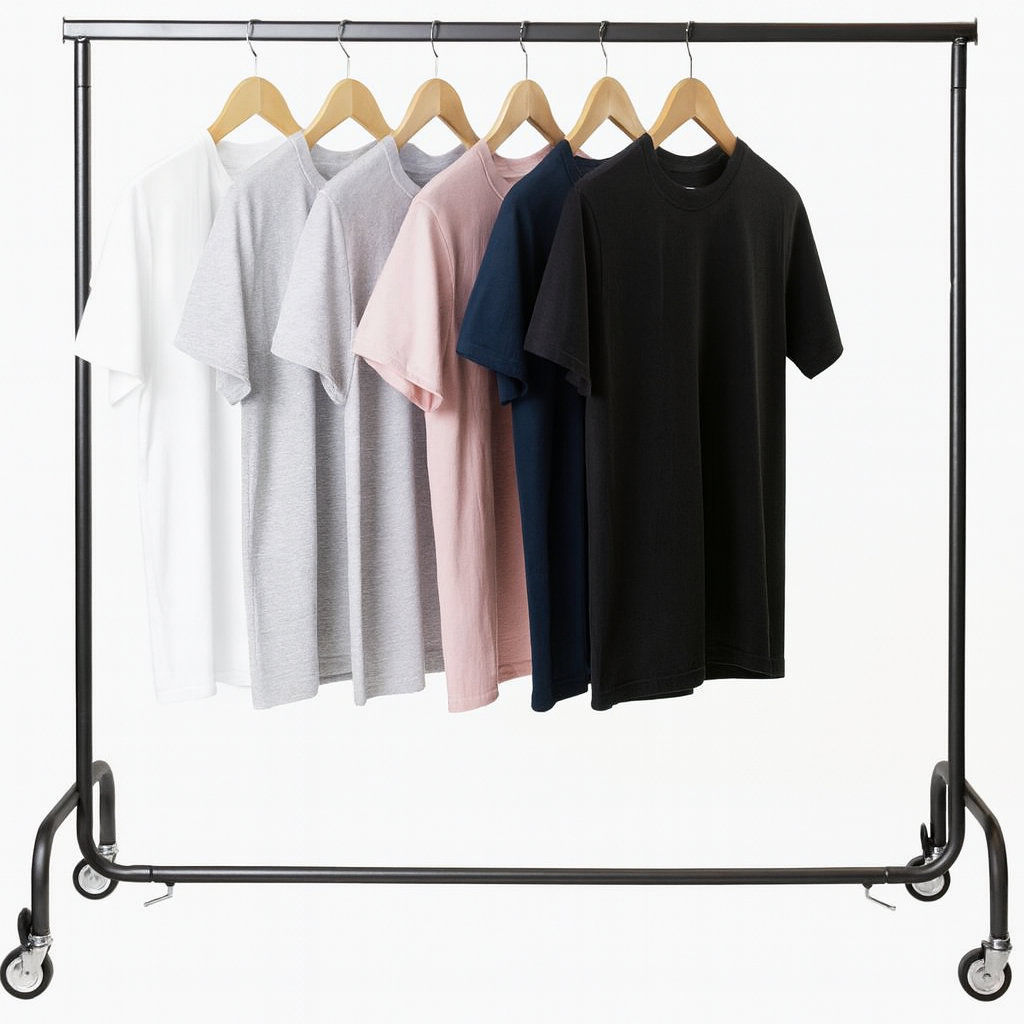 Konfektionsständer schwarz mit Ausziehstangen