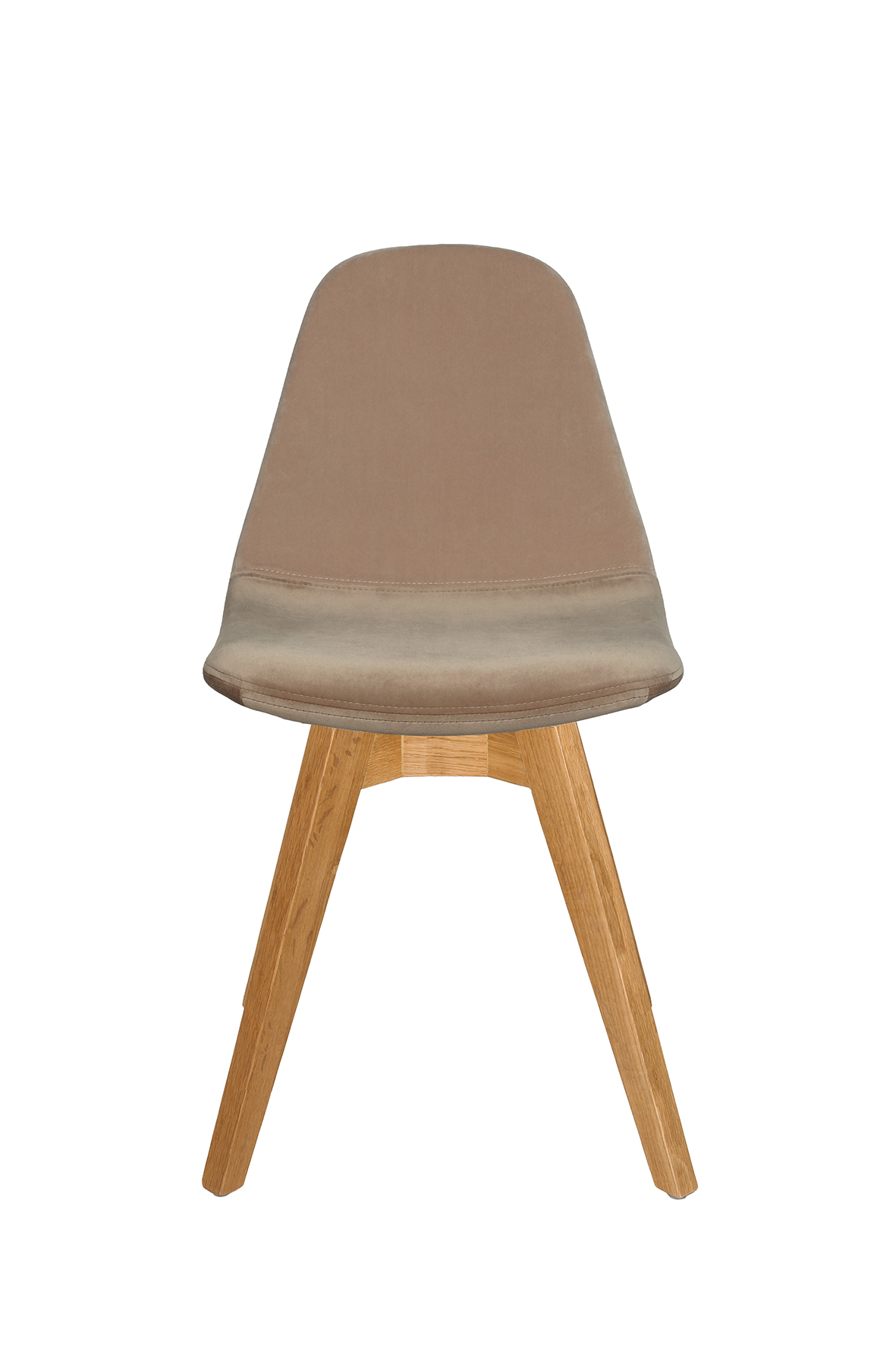 Stuhl mit kantigen Holzbeinen
