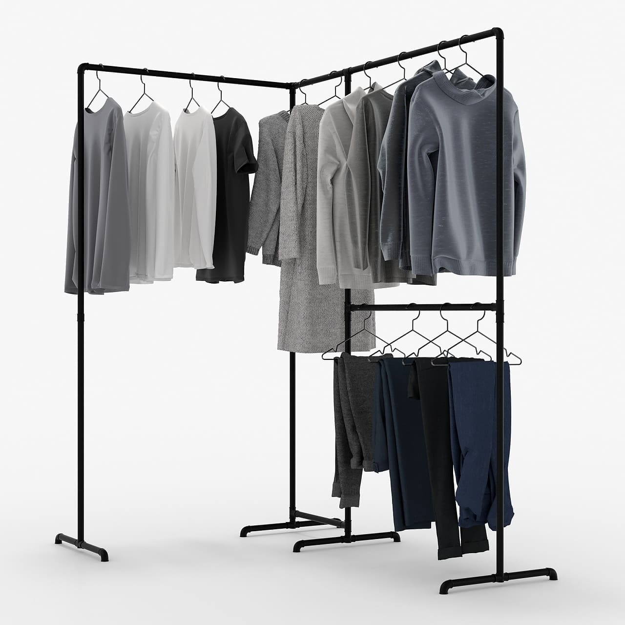 Konfektionsständer Ecke, schwarz Konfektionsständer Ecke, schwarz