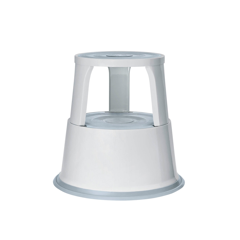Rollhocker Metall lichtgrau