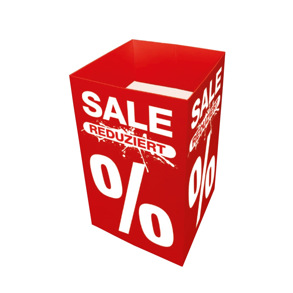 Verkaufsschütte "Sale Reduziert %"