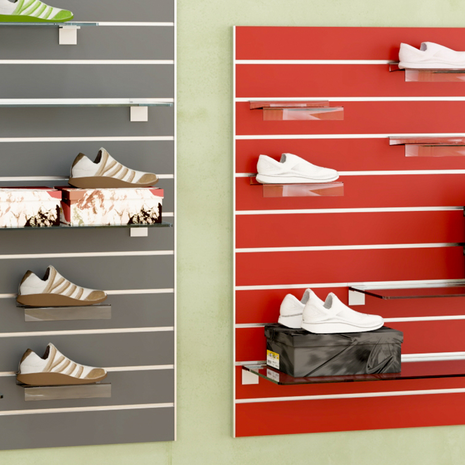 Spacewall Lamellenwand Slatwall 2er-Set Alu gebürstet Spacewall Lamellenwand Slatwall 2er-Set Alu gebürstet