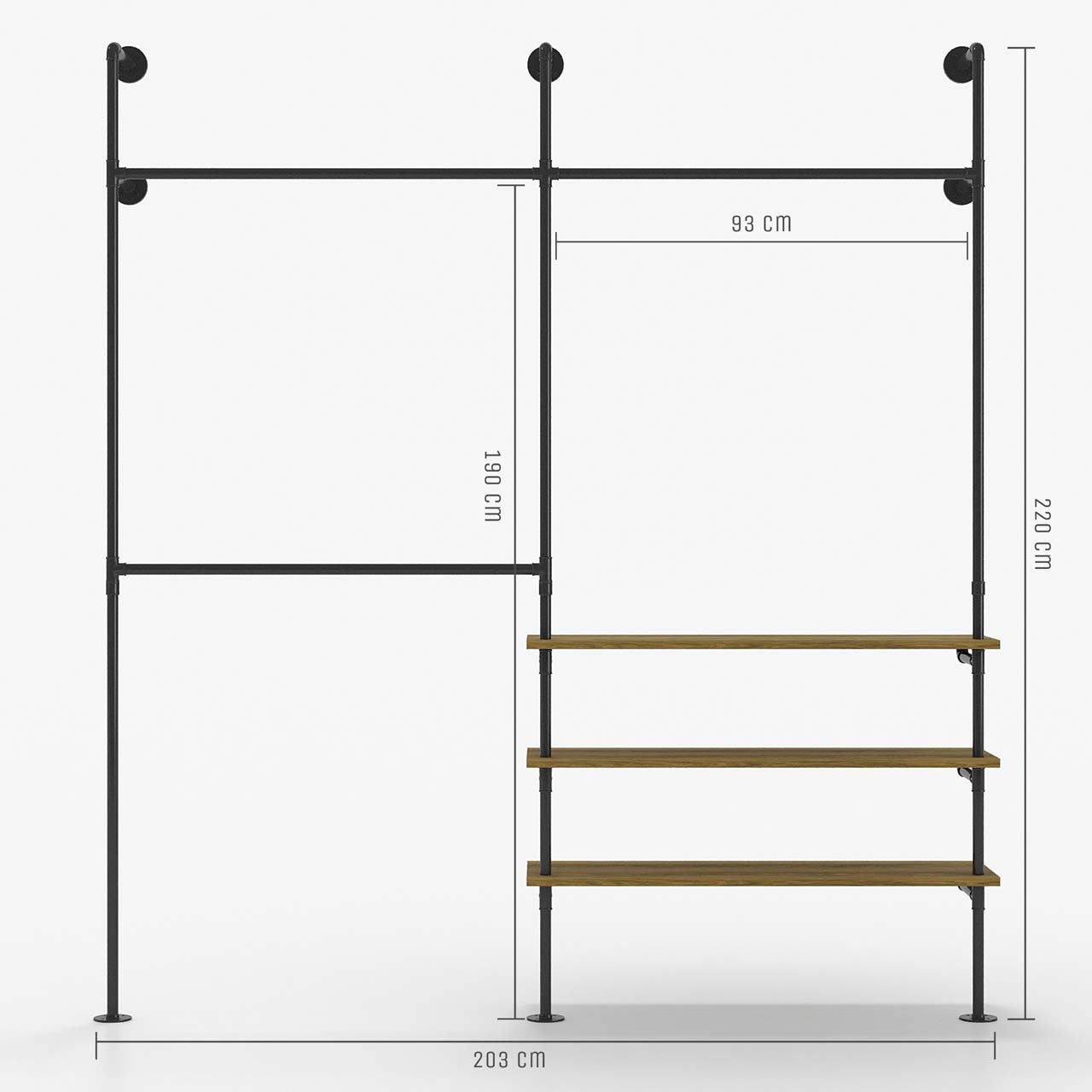Ladenbausystem mit Holzfachboden Ladenbausystem mit Holzfachboden