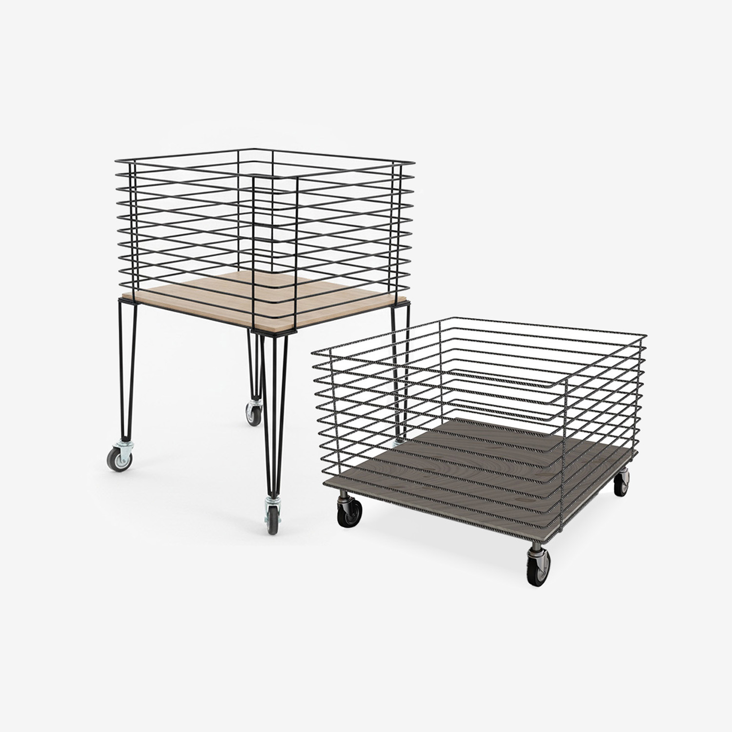 Wühlkorb auf Rollen