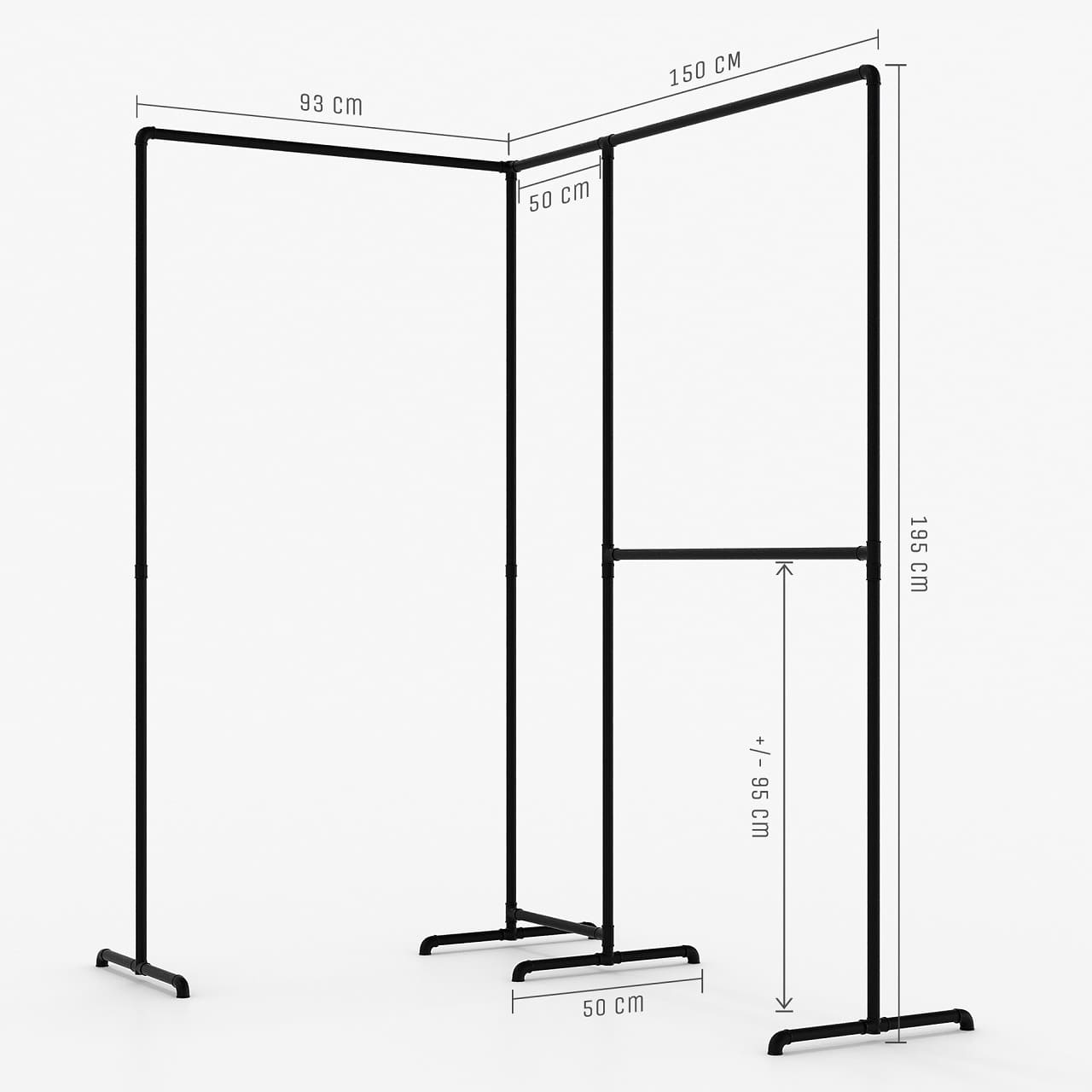 Konfektionsständer Ecke, schwarz Konfektionsständer Ecke, schwarz